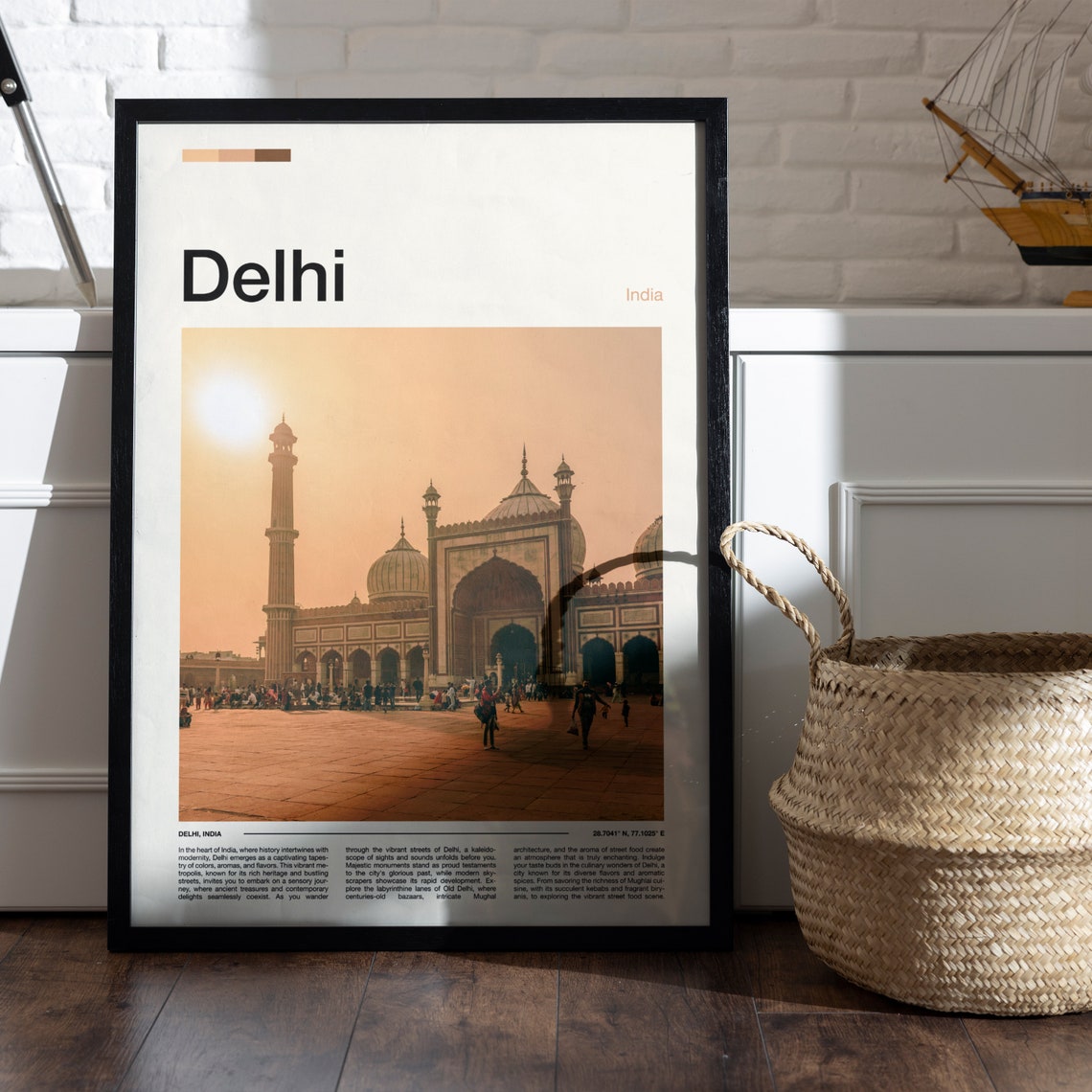 Delhi India Jama Masjid Mosque Courtyard Sunrise Travel Poster - Image 4