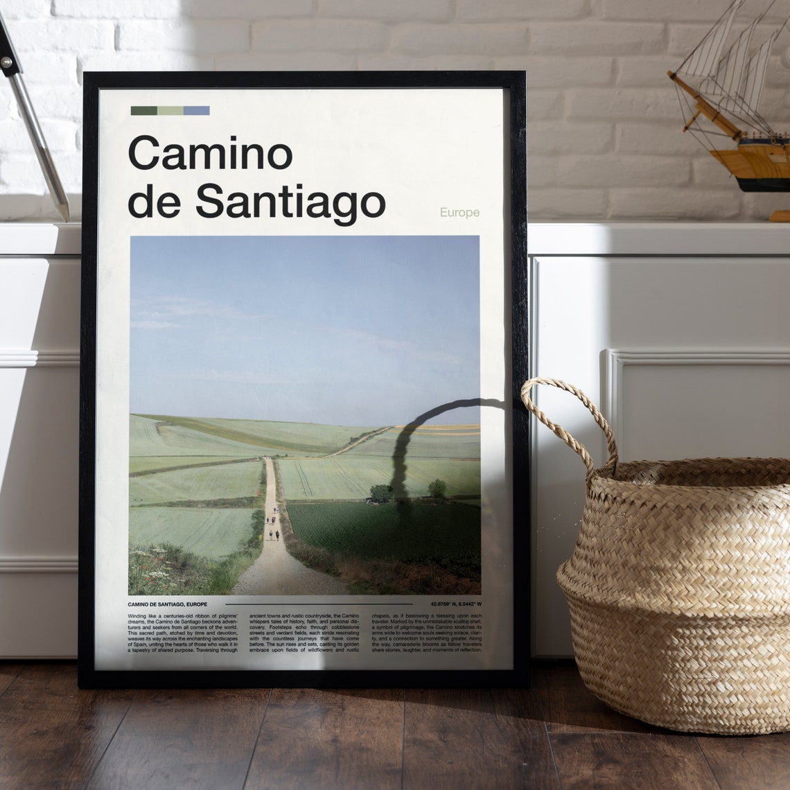 Camino De Santiago Print Camino De Santiago Poster Camino De Santiago Wall Art Camino De Santiago Art Print Camino De Santiago Photo - Image 5