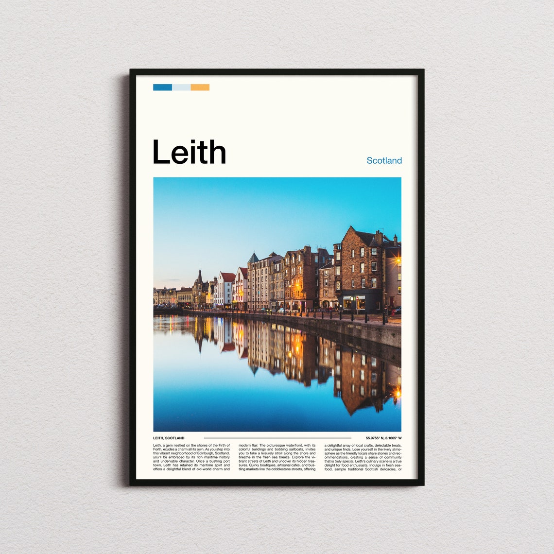 Leith Scotland Waterfront Reflections Harbor Sunset Cityscape Poster