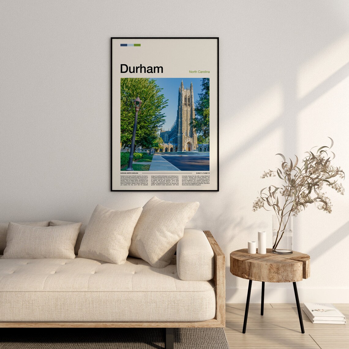 Durham North Carolina Duke Chapel Gothic Architecture Travel Poster - Image 2
