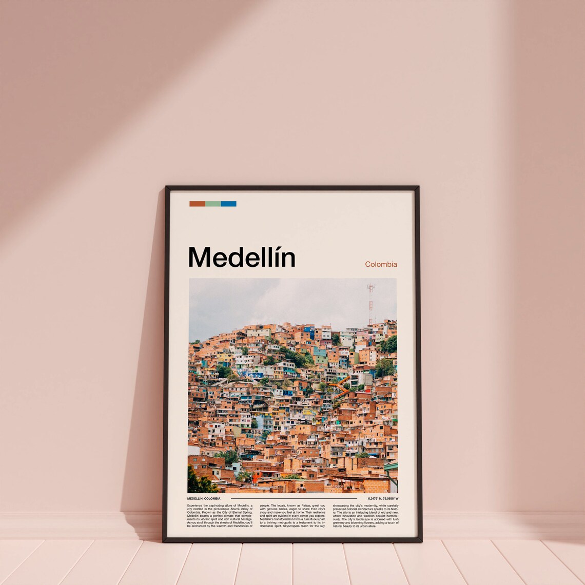 Medellin Colombia Colorful Hillside Barrio City Photo Poster - Image 4