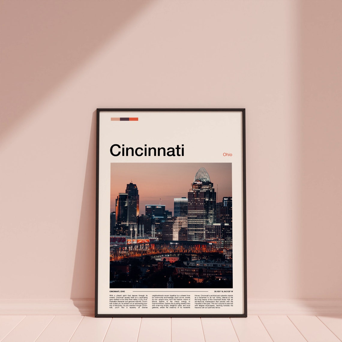 Cincinnati Ohio Downtown Skyline Dusk Riverfront City Poster - Image 4