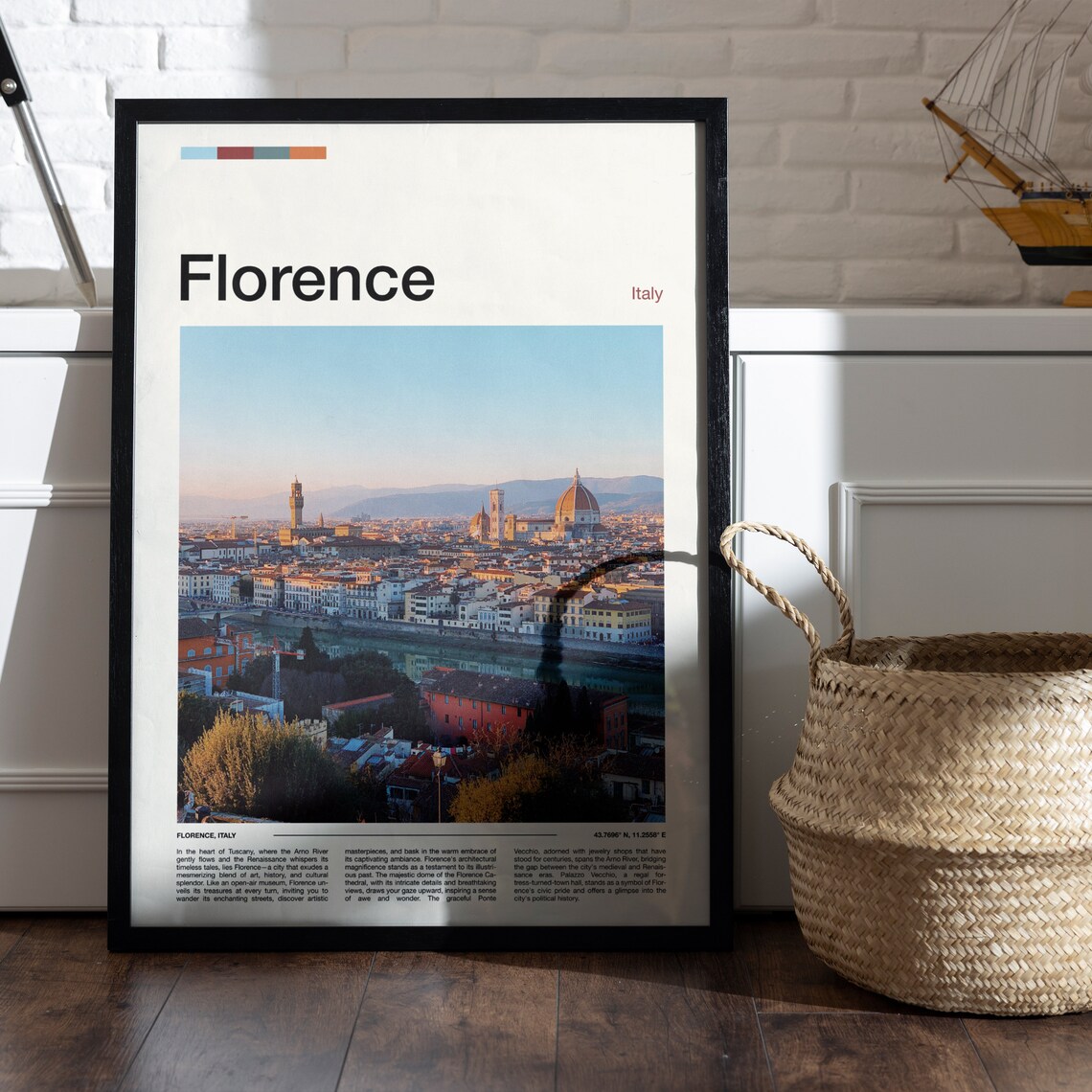Florence Italy Duomo Cathedral Skyline Tuscan City View Poster - Image 4