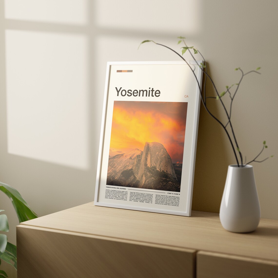 Yosemite California Half Dome Sunset Rock Minimalist Travel Poster - Image 2