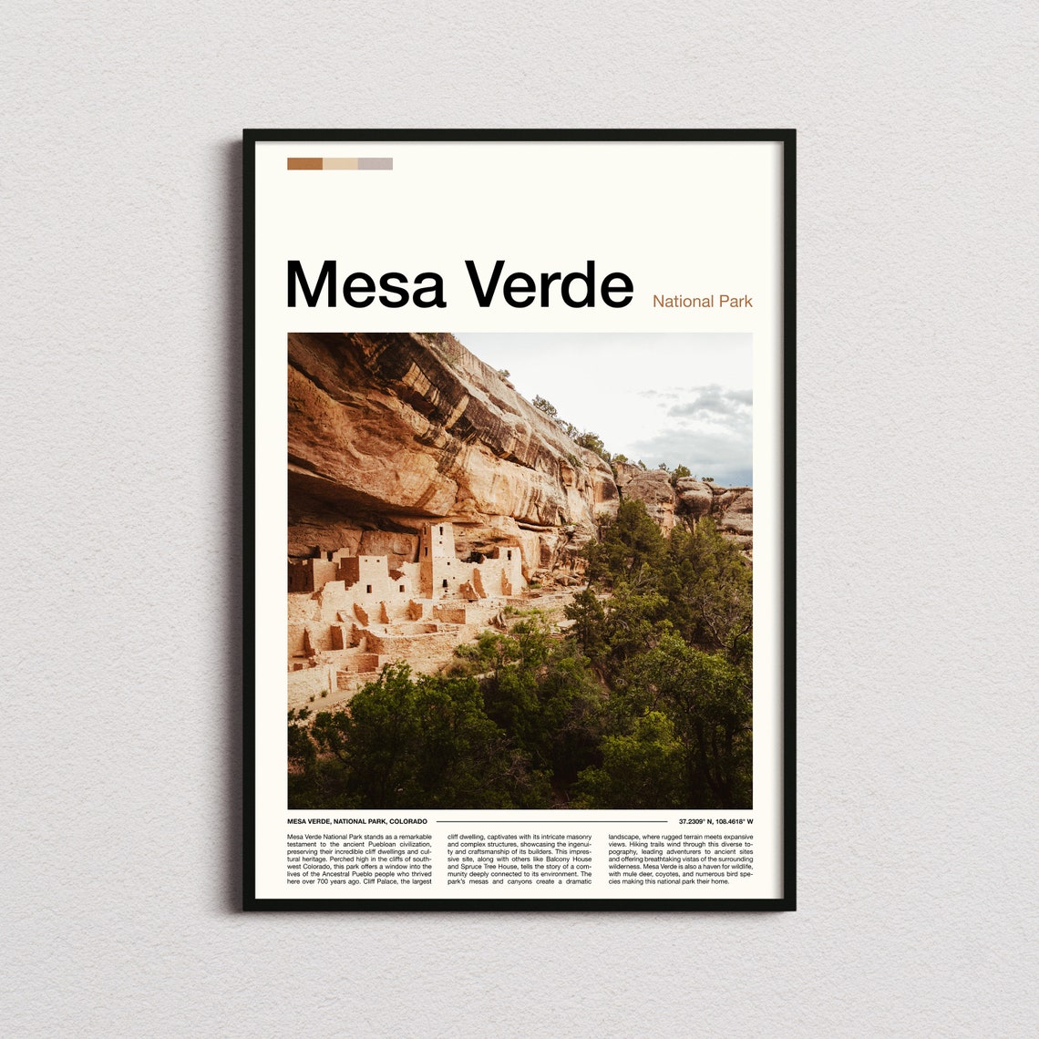 Mesa Verde National Park Colorado Cliff Dwellings Photo Poster