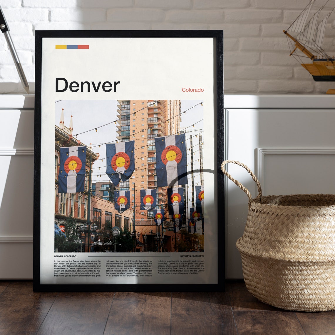 Denver Colorado Street Flags Urban Cityscape Downtown Poster - Image 5
