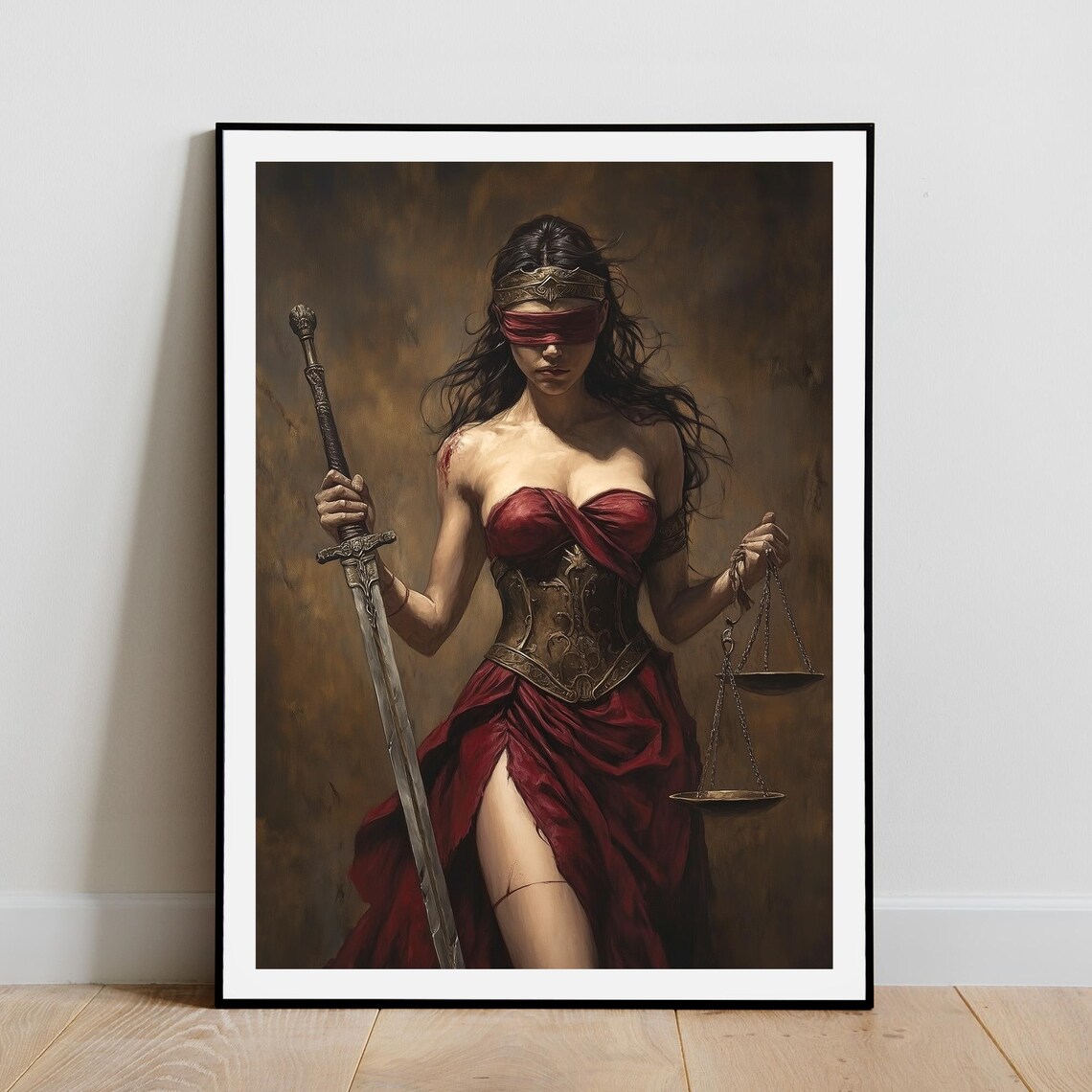 Lady Justice In Red, Justitia Themis Art Print - Image 5