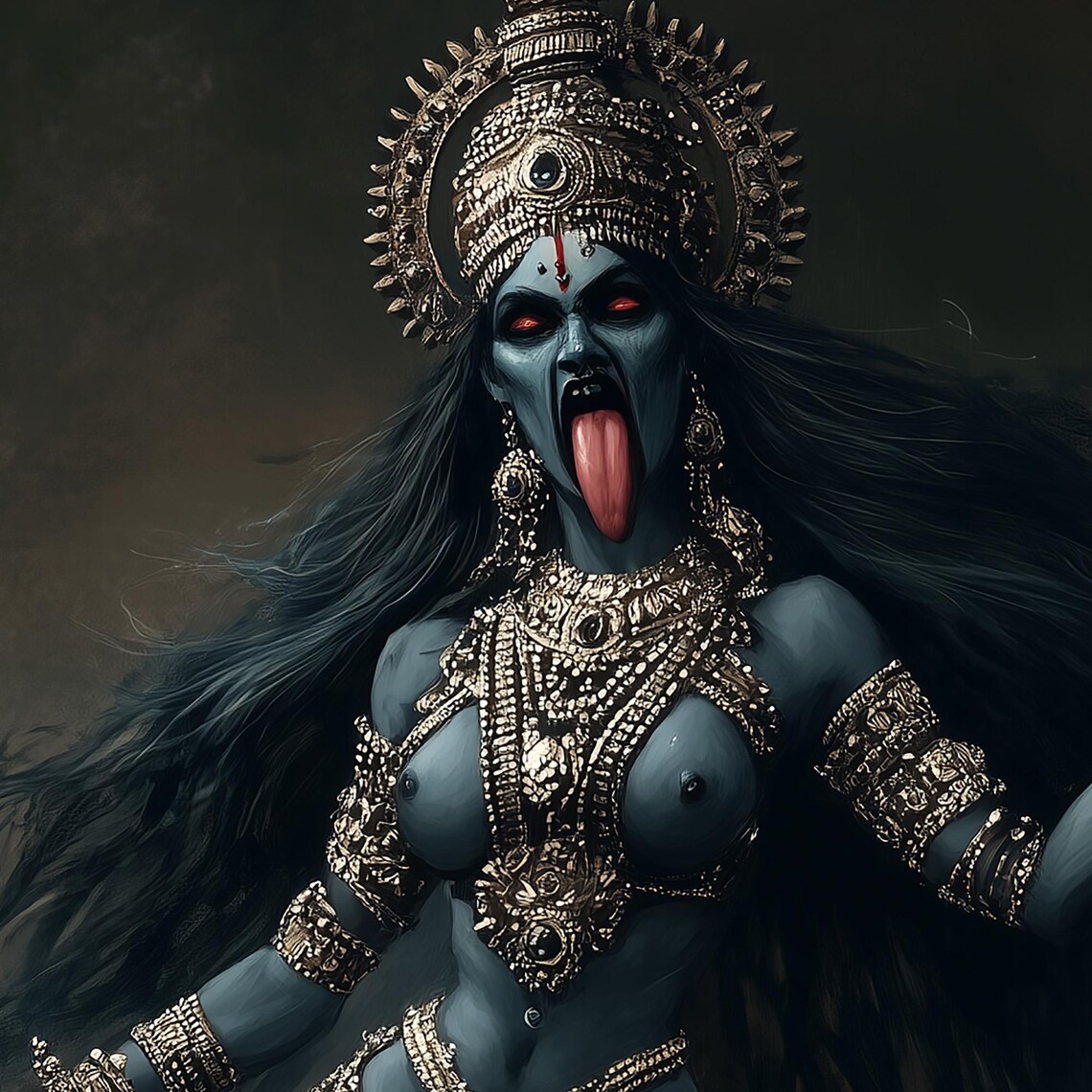 Kali Indian Goddess Art Print, Pagan Warrior - Image 6