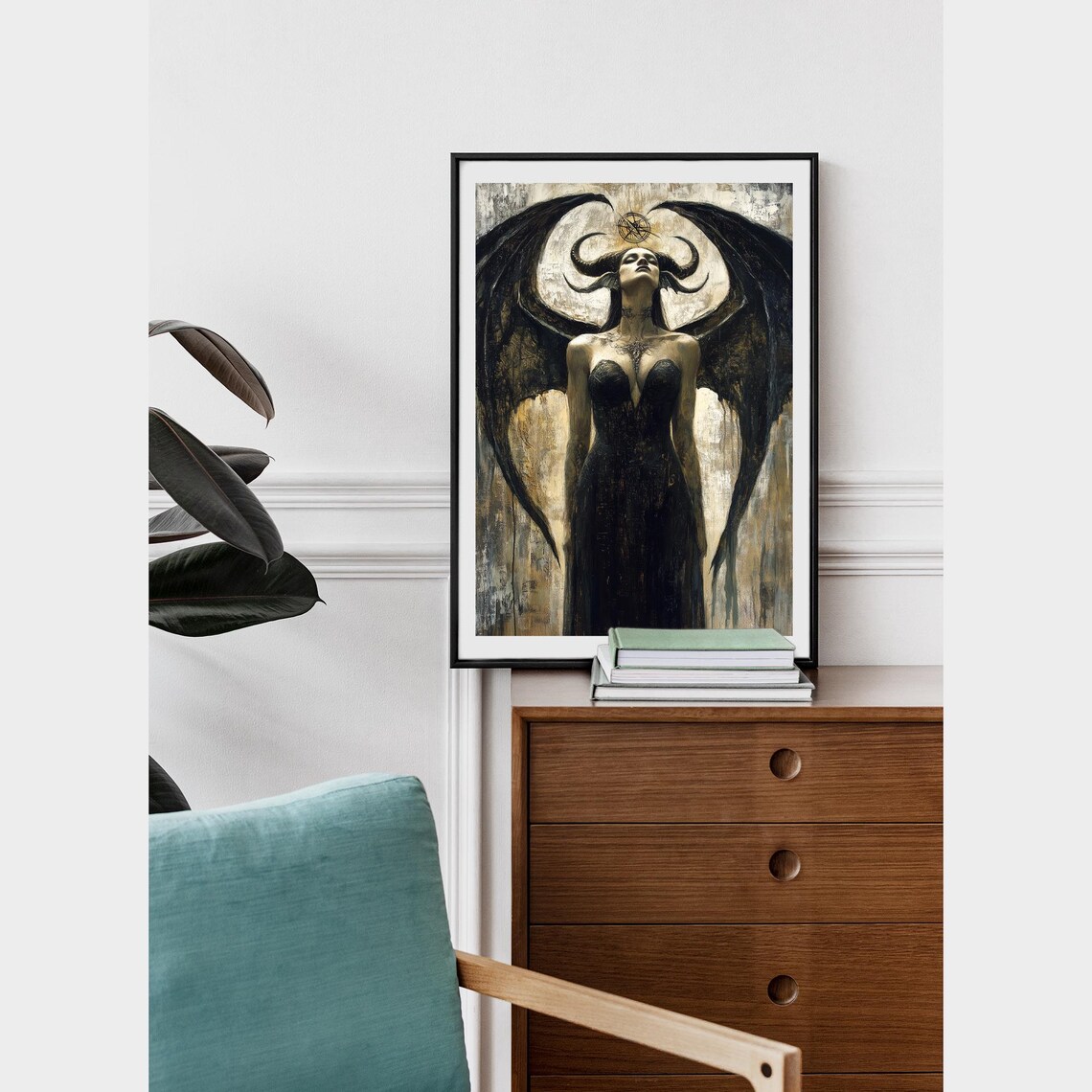 Lilith Goddess In Black Dress, Dark Goddess Art Print - Image 5