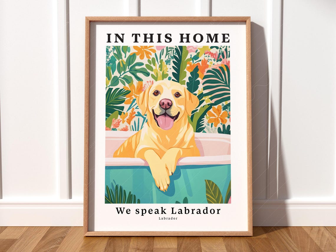 Labrador Art Print, Funny Dog Lovers Gift