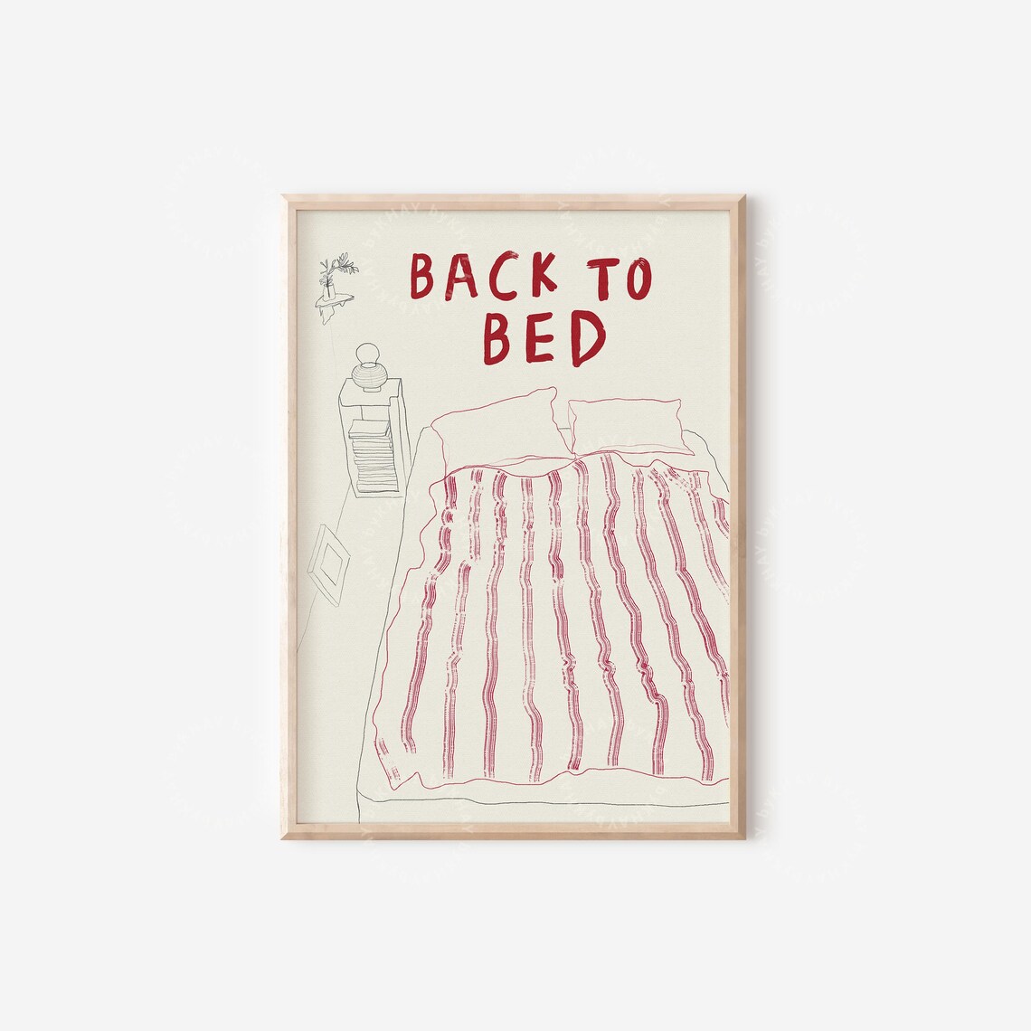 Back To Bed Bed Print, Mid Century Modern Line - Image 4