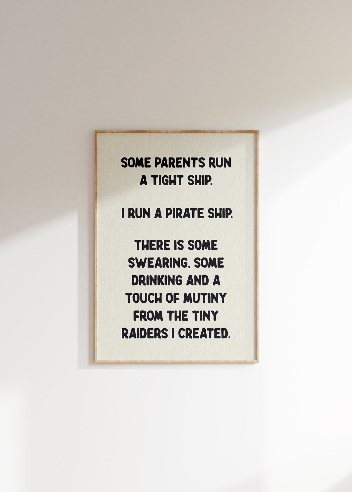 Pirate Ship Parent Funny Wall Art Print, Typography - Image 4