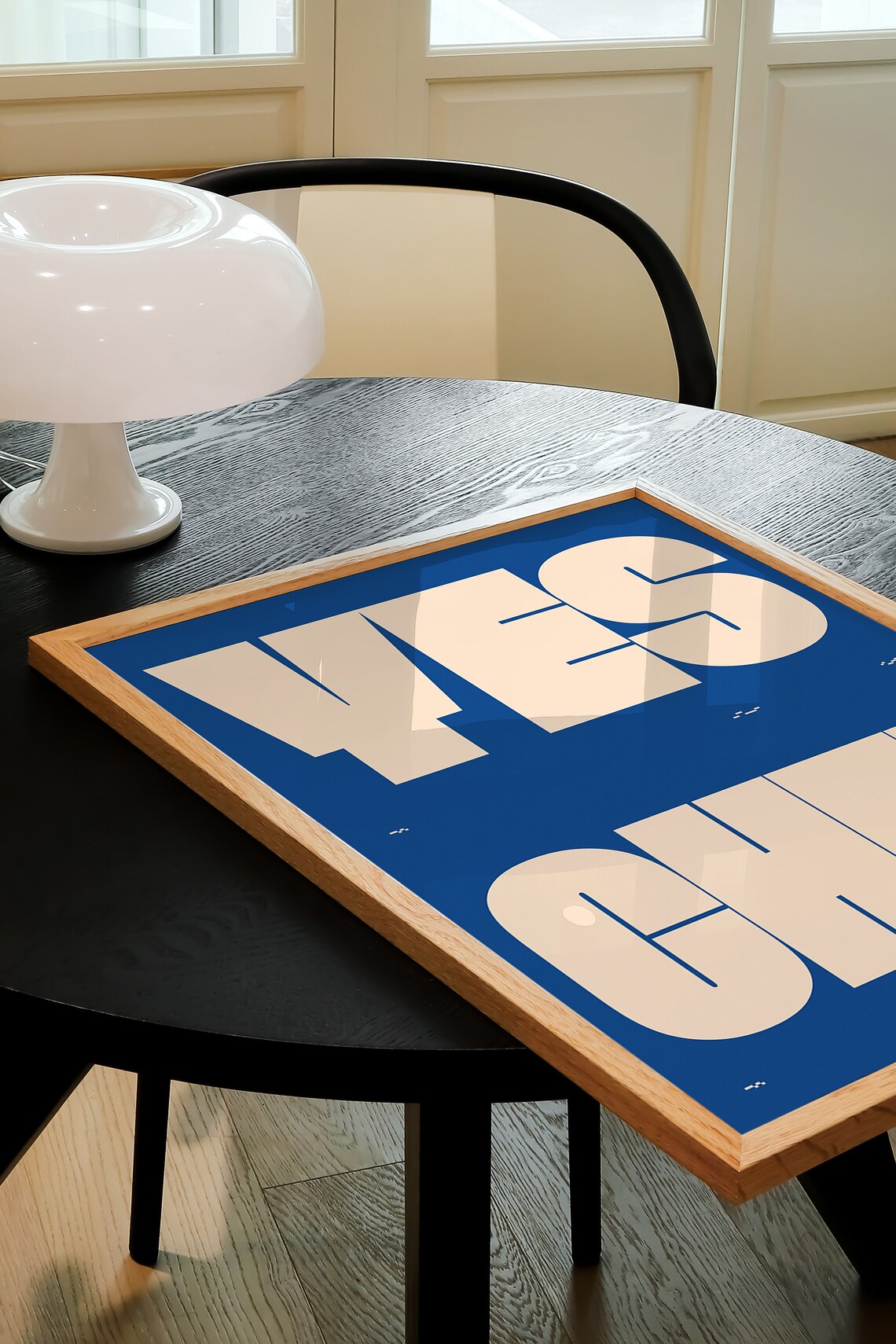 Yes Chef Print Blue Typography Poster Kitchen Art Aesthetic Decor The Bear Quote Poster Cute Funky Kitchen Cooking Wall Art - Image 2