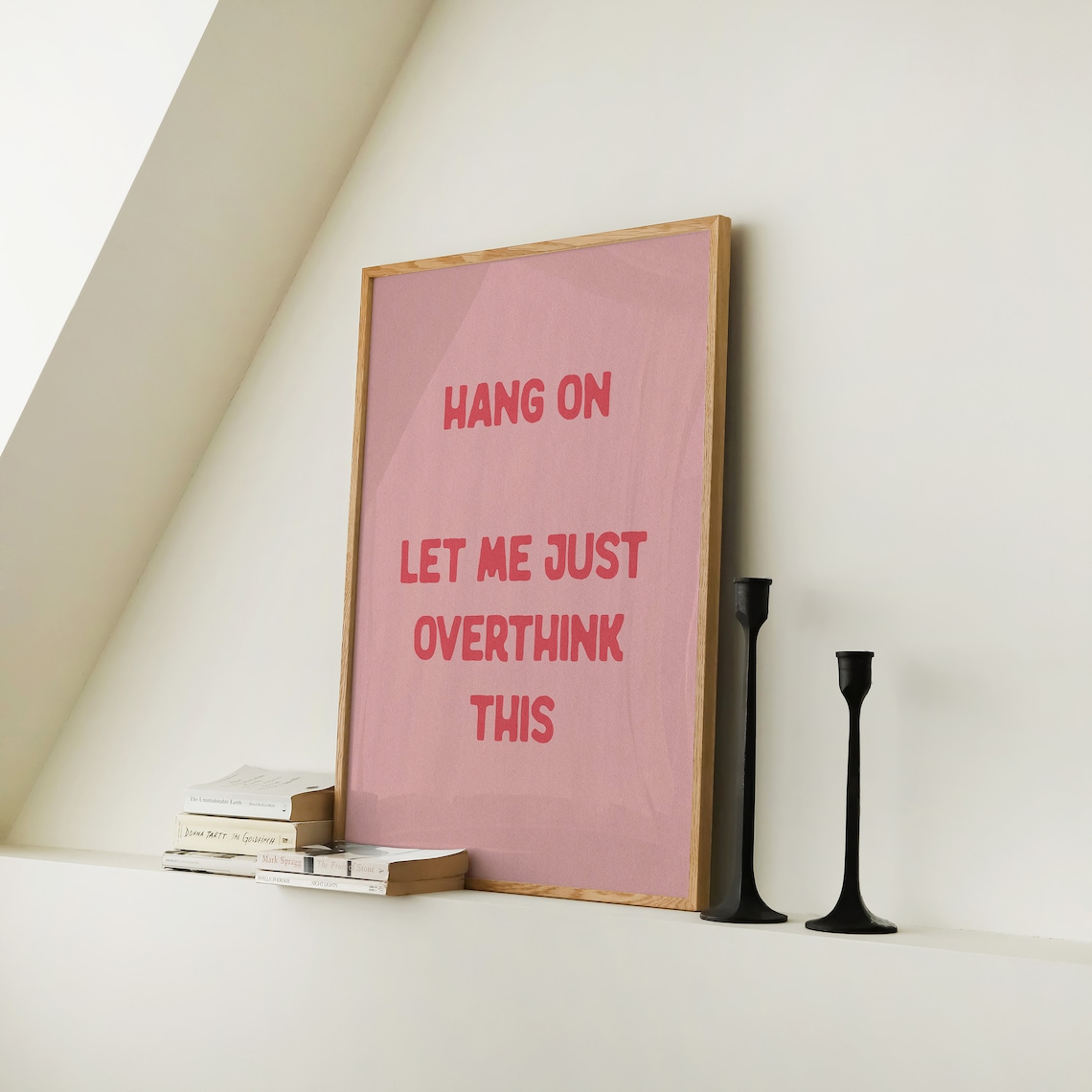 Hang On Let Me Just Overthink This Funny Typography Poster - Image 2