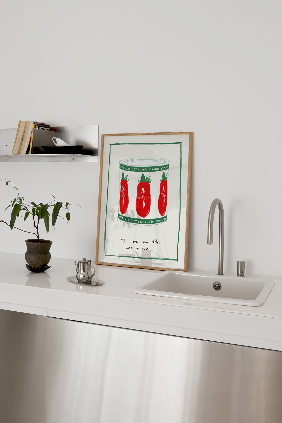 Yes Chef Kitchen Print, Tinned Tomatoes Quote Poster - Image 2