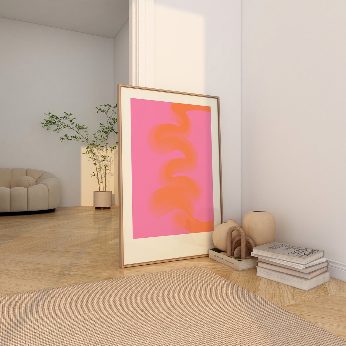 Pink Abstract Gradient Poster, Y2K Trendy Decor
