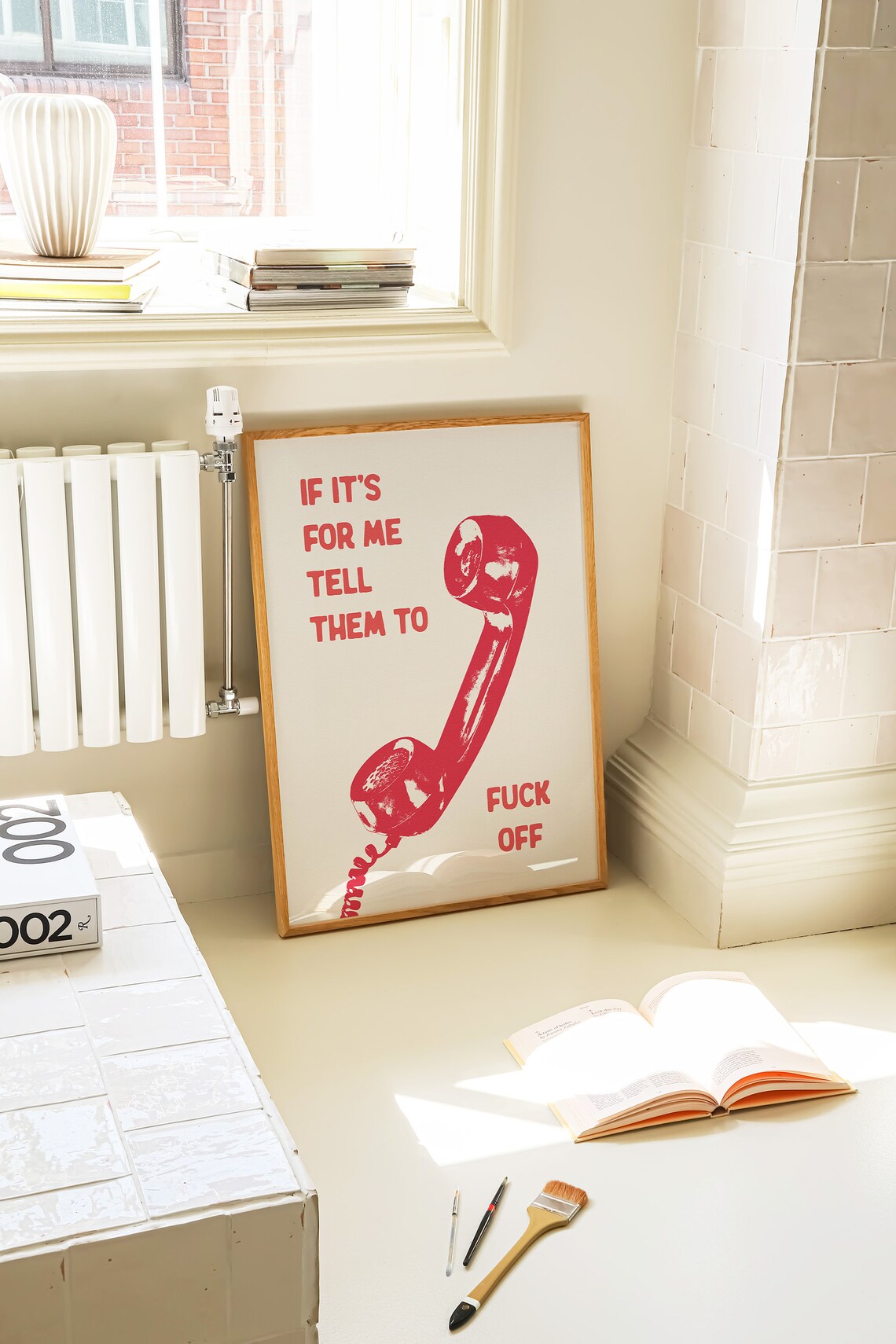 If Its For Me Tell Them To Fuck Off Poster Retro Red Telephone - Image 3
