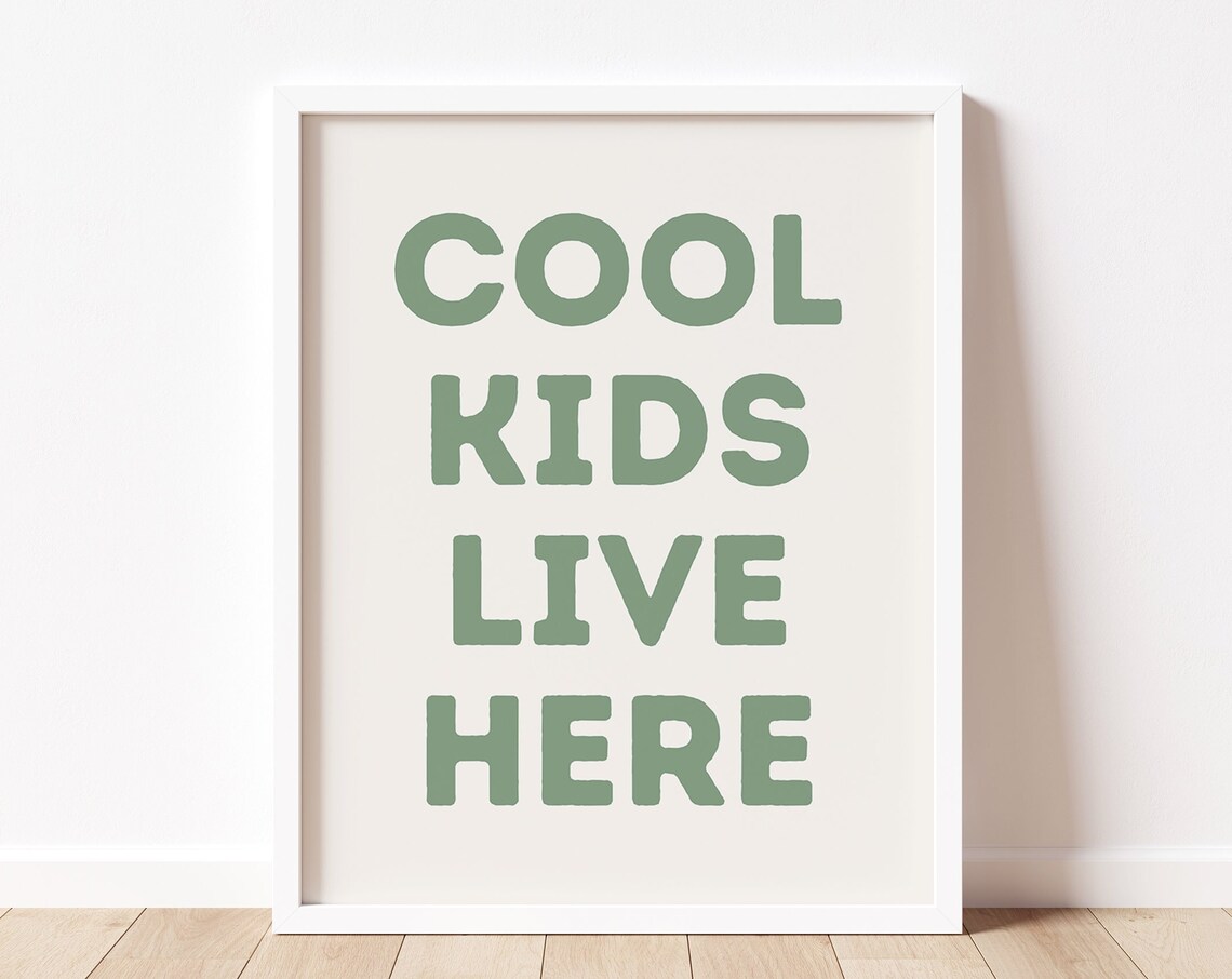 Cool Kids Live Here Modern Nursery Art Print - Image 3