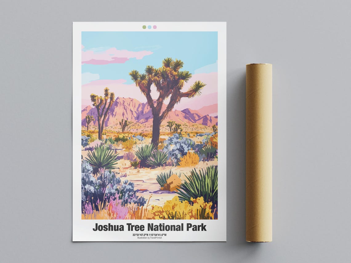 Joshua Tree National Park California Desert Sunset Bloom Travel Poster - Image 4