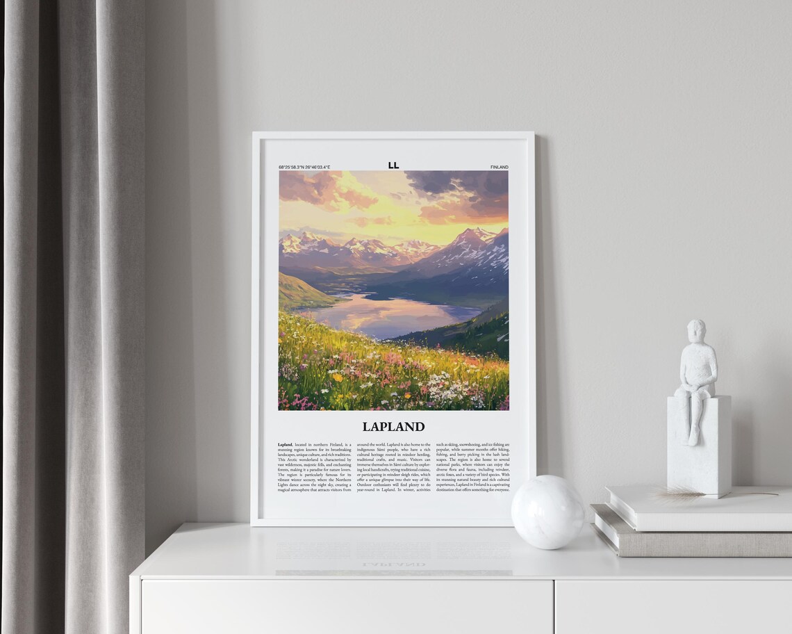 Lapland Poster Lapland Travel Print Lapland Wall Art Finland Poster Europe Poster Finland Travel Poster - Image 4