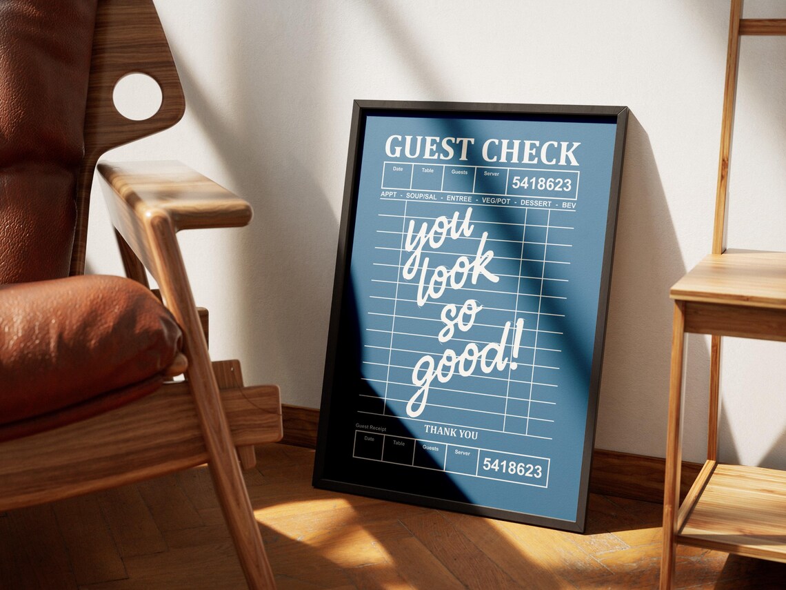 Guest Check Poster Print, Trendy Bar Cart Decor - Image 2