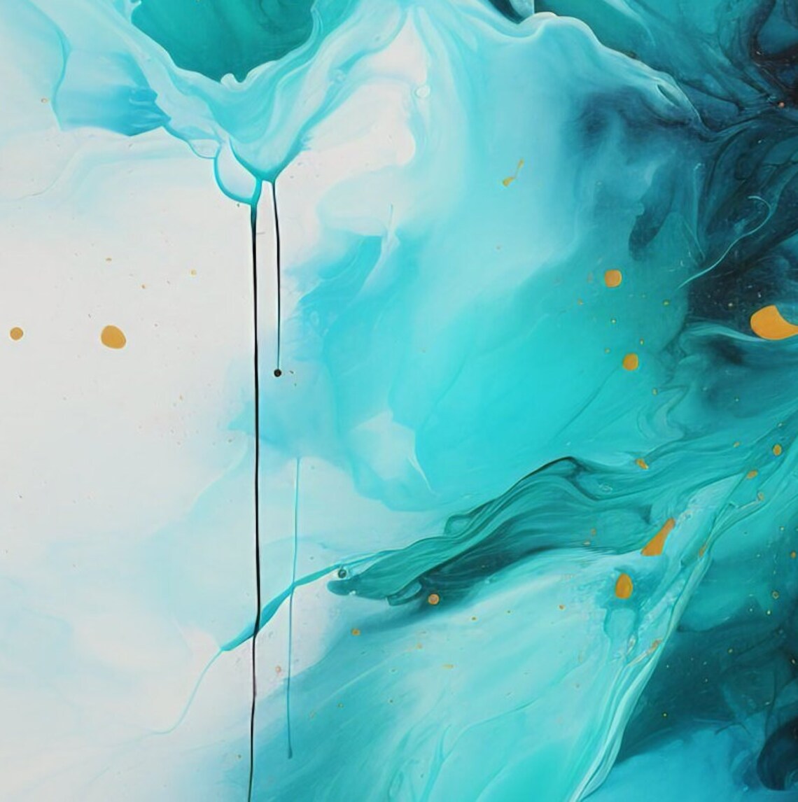 Acrylic Art Seascape, Fluid Expressionism - Image 2