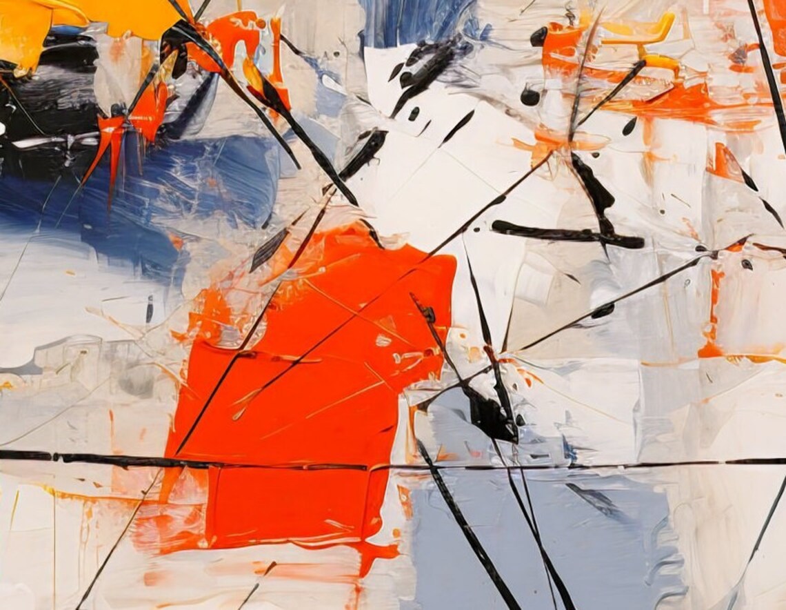 Abstract In White Square Frame, Riopelle Style - Image 3