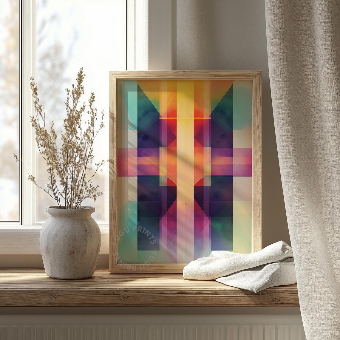 Pastel Geometric Art, Modern Abstract Decor - Image 4