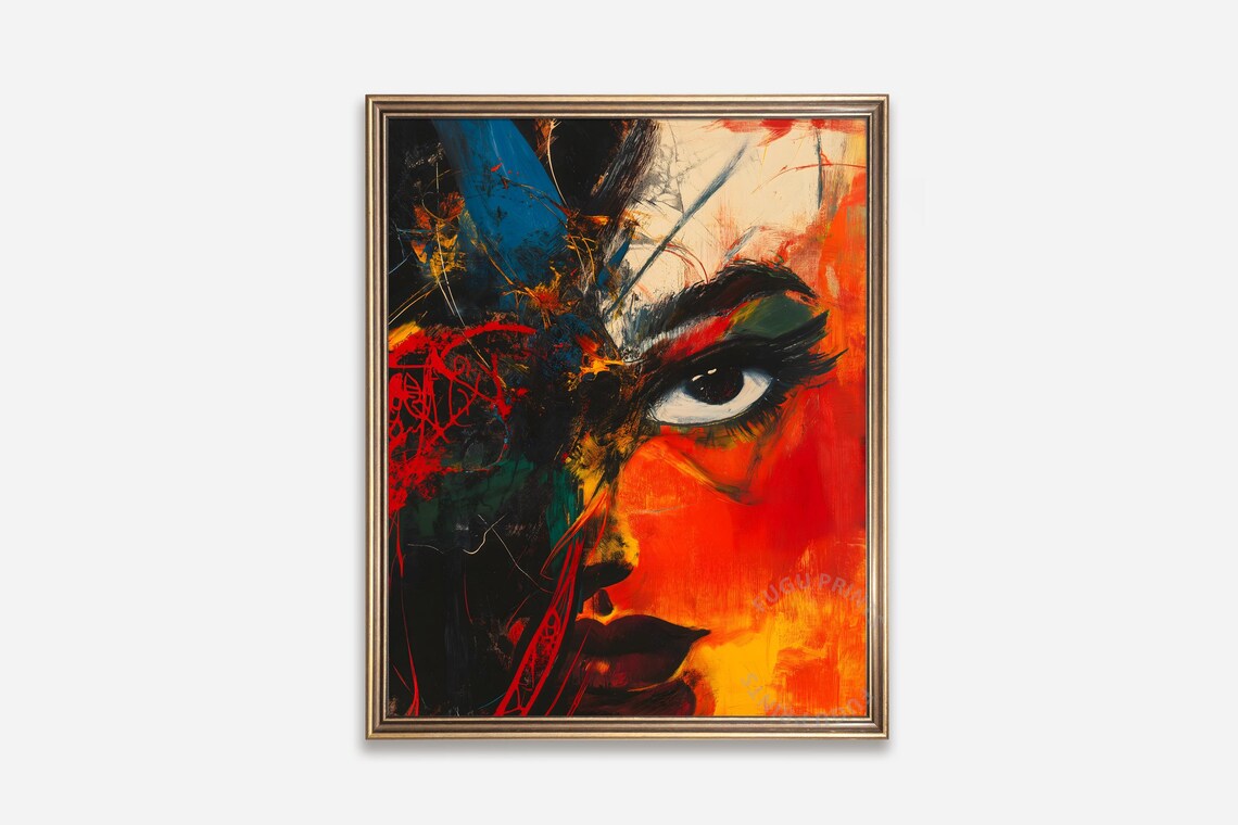 Abstract Woman Portrait, Expressionist Wall Decor