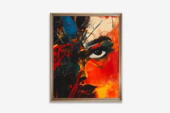 Abstract Woman Portrait, Expressionist Wall Decor