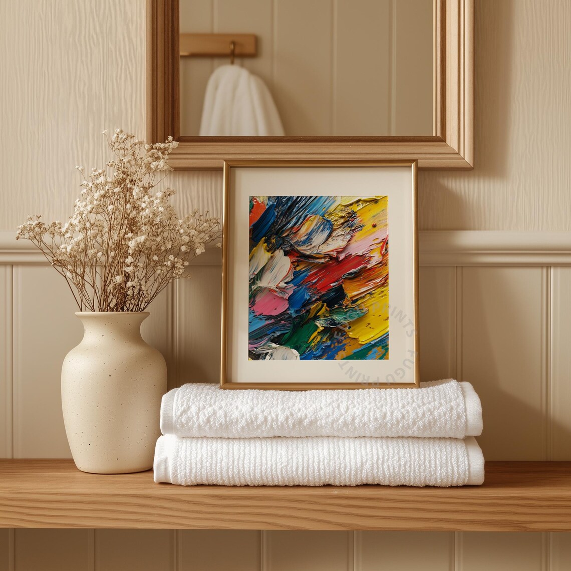 Abstract Impasto Art, Colorful Modern Decor - Image 3