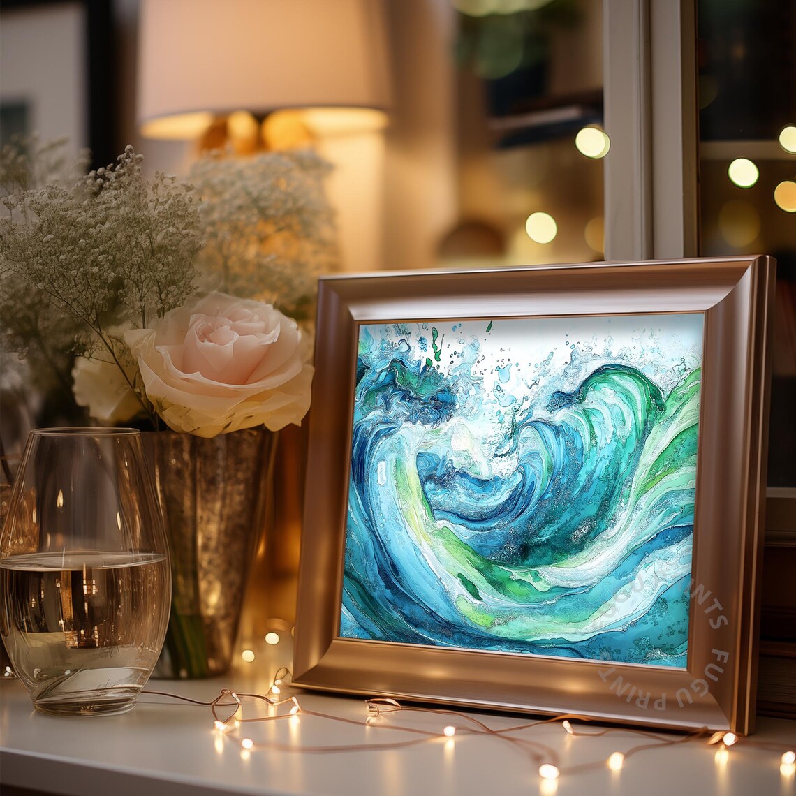 Wave Abstract Ocean Art, Modern Sea Print - Image 3