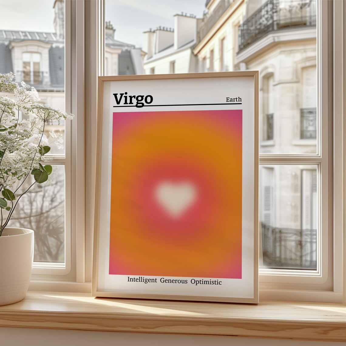 Virgo Aura Heart Zodiac Poster Earth Sign Spiritual Traits Decor - Image 4