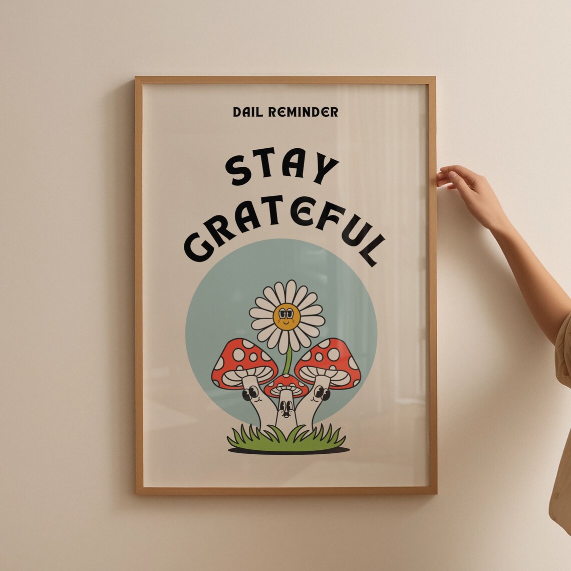 Stay Grateful Wall Print Inspirational Print Cute Retro Wall Print Retro Wall Art Print Wall Decor Retro Poster - Image 4