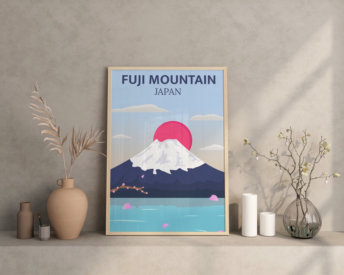 Retro Mountain Fuji Japan Travel Poster Print - Image 4