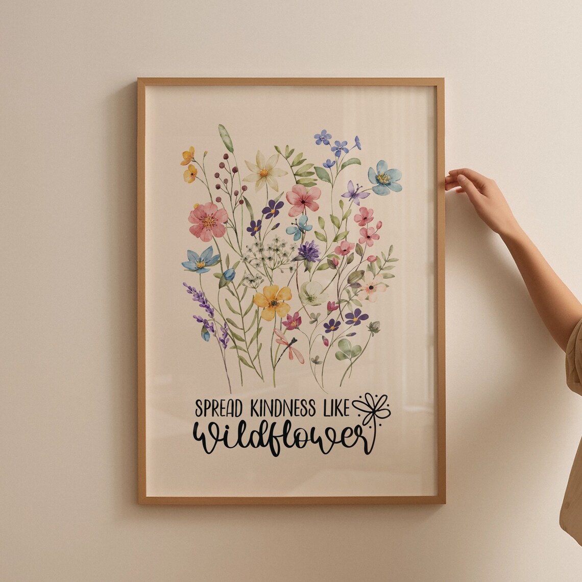Spread Kindness Like Wildflower Watercolor Bouquet Floral Poster - Image 4