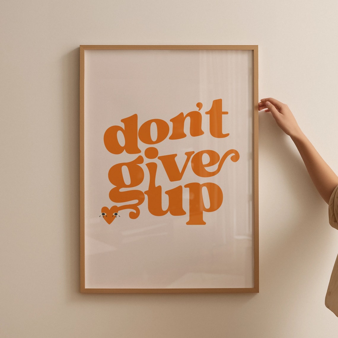 Dont Give Up Orange Groovy Retro Typography Encouragement Art Poster - Image 4