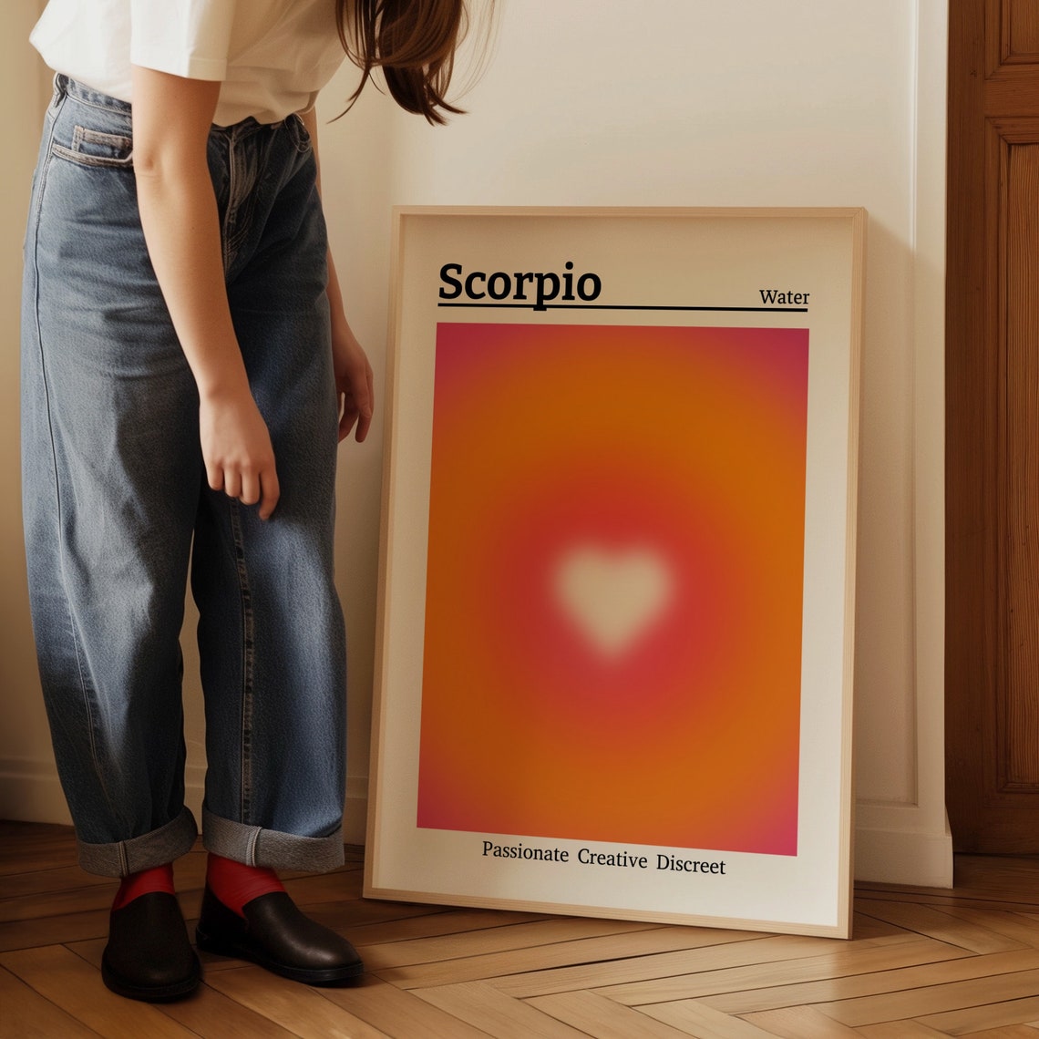 Scorpio Zodiac Heart Aura Gradient Astrology Sign Wall Poster - Image 4