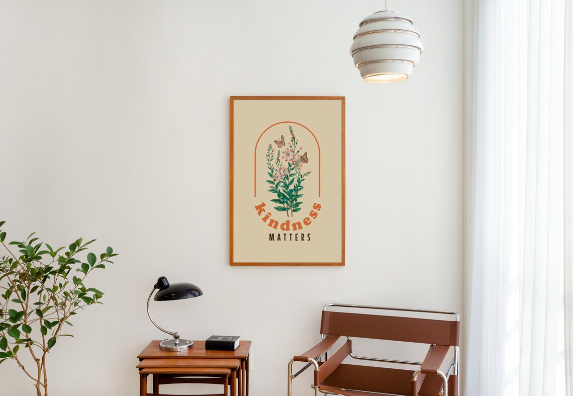 Kindness Matters Retro 70s Quote Art Print - Image 3