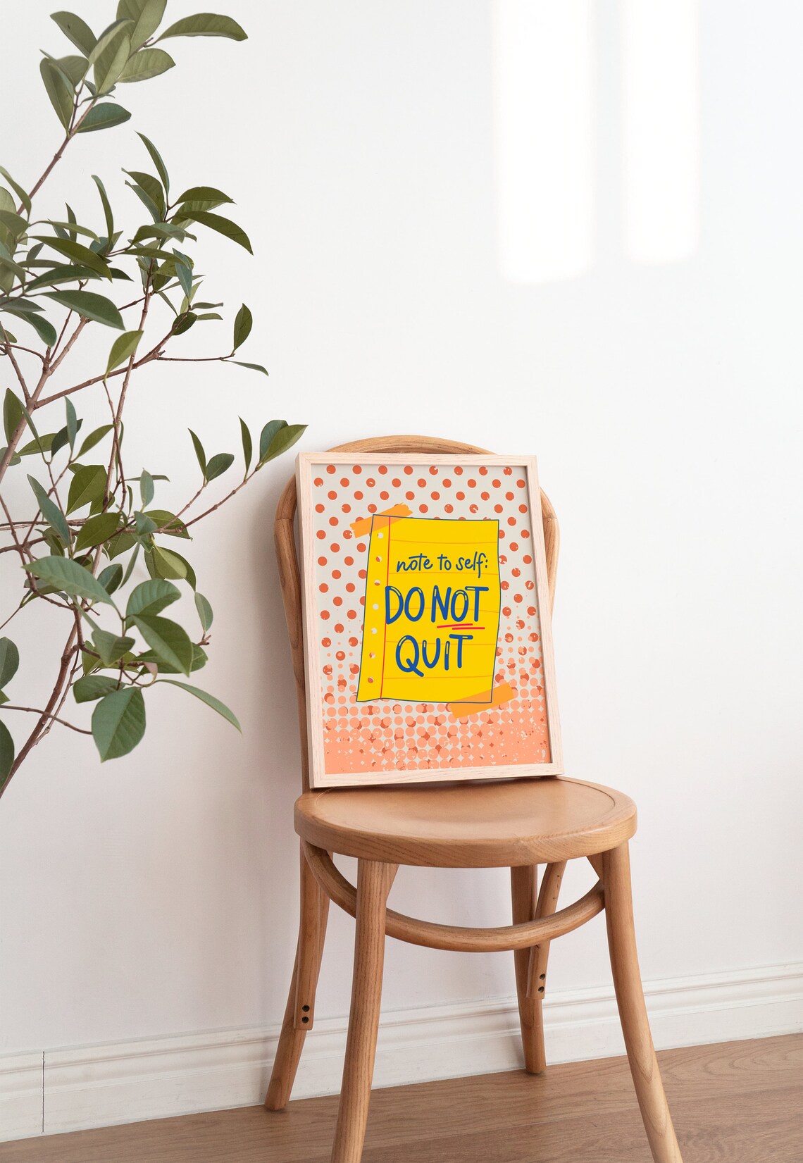 Note To Self Do Not Quit Sticky Note Motivational Art Poster - Image 3