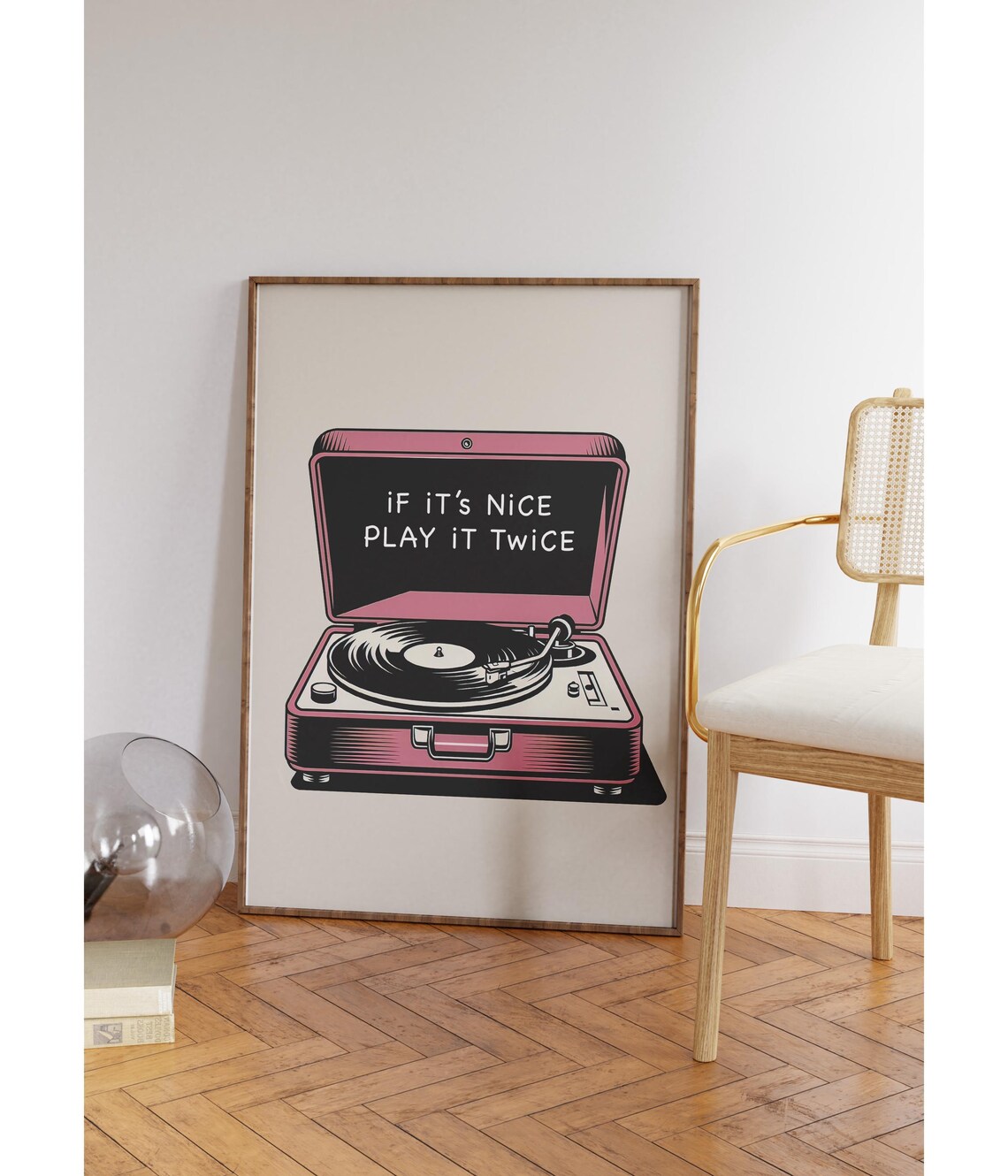 If It's Nice Play It Twice Record Player Poster Retro Music Lover Decor - Image 2