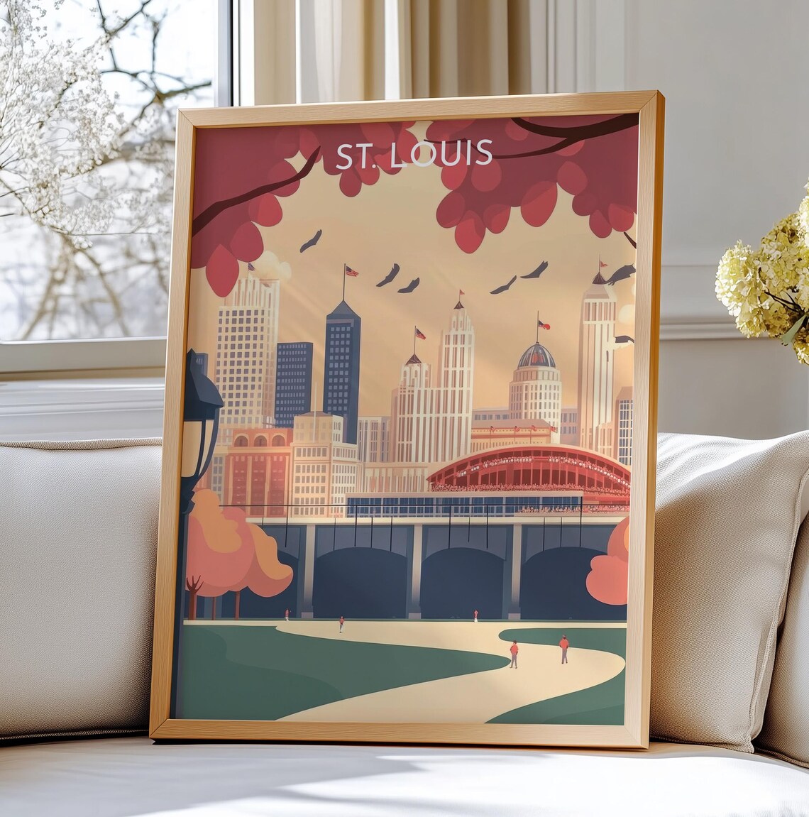 St Louis Missouri Travel Poster Art Skyline