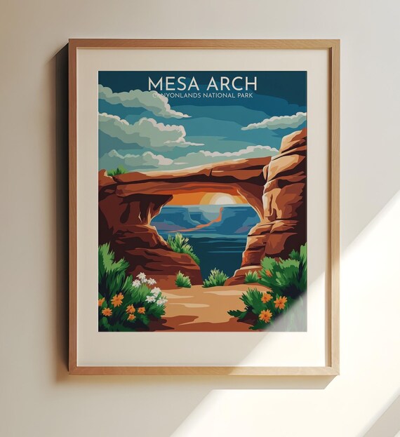 Mesa Arch Canyonlands National Park Sunrise Rock Travel Poster