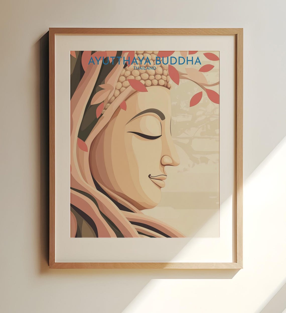 Ayutthaya Buddha Thailand Travel Print Art Serenity In Wall Decor