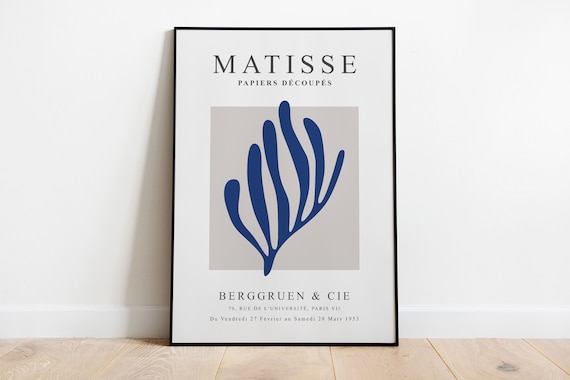 Matisse Berggruen 1953 Blue Cut Paper Frond Gallery Style Poster
