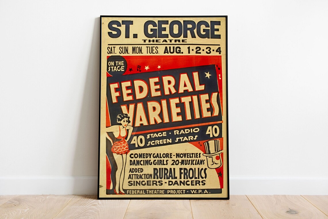 Federal Varieties St. George Theatre WPA Vaudeville Variety Show Poster