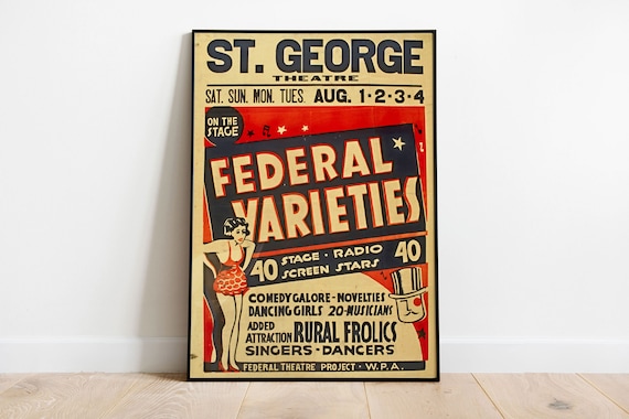 Federal Varieties St. George Theatre WPA Vaudeville Variety Show Poster