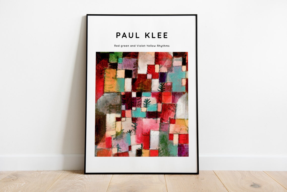 Paul Klee Red Green Violet Yellow Rhythms Abstract Art Poster