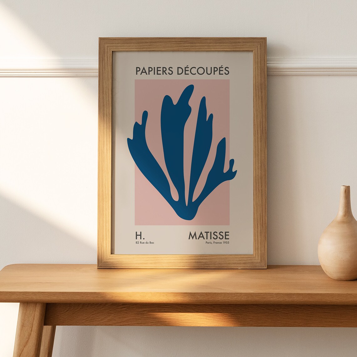 Matisse Papiers Decoupes Blue Cut Paper Pink Botanical Poster - Image 2