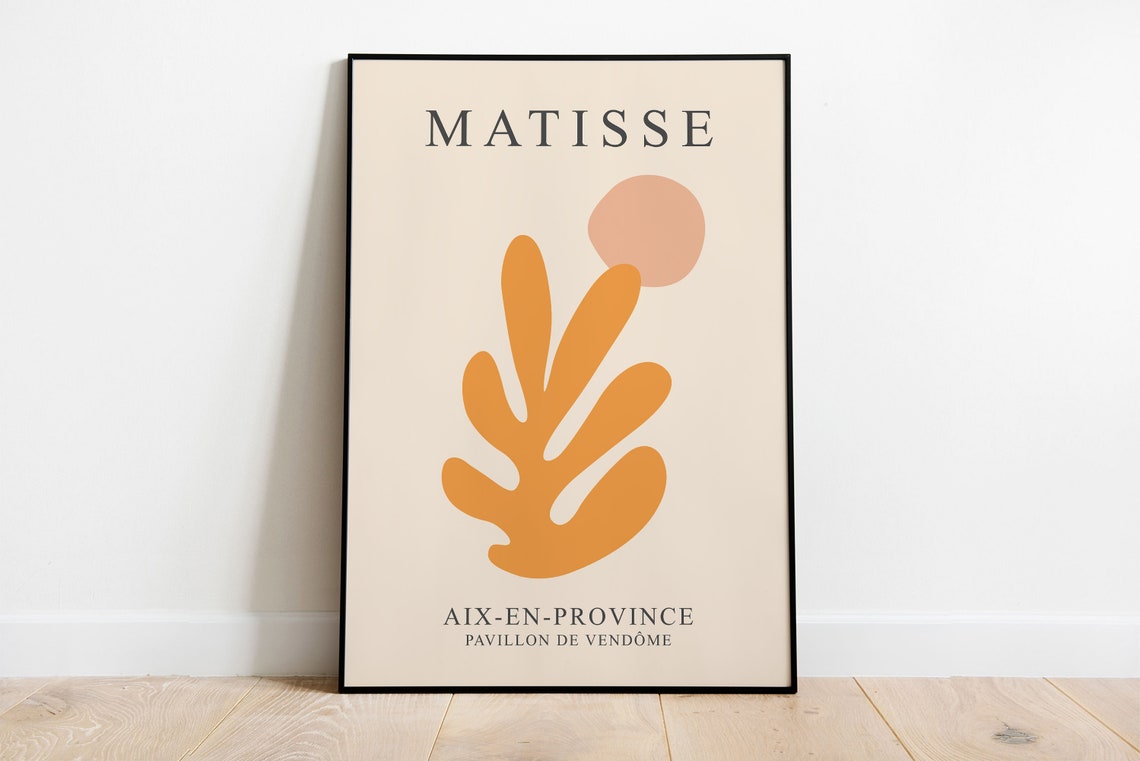 Matisse Orange Cut Paper Leaf Aix en Provence Art Style Poster